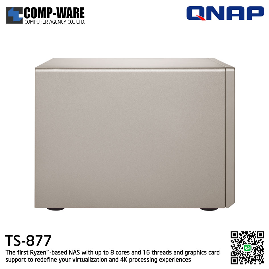 QNAP NAS 8-Bay (6+2) TS-877 (16GB DDR4 RAM up to 64GB) AMD Ryzen7 1700 8-Core TS-877-1700-16G , No HDD