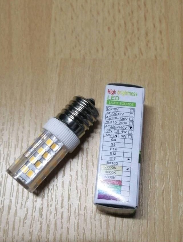 0000461 หลอดไฟ LED E17สีส้ม ตู้เย็น กลียวใหญ่ สีวอม