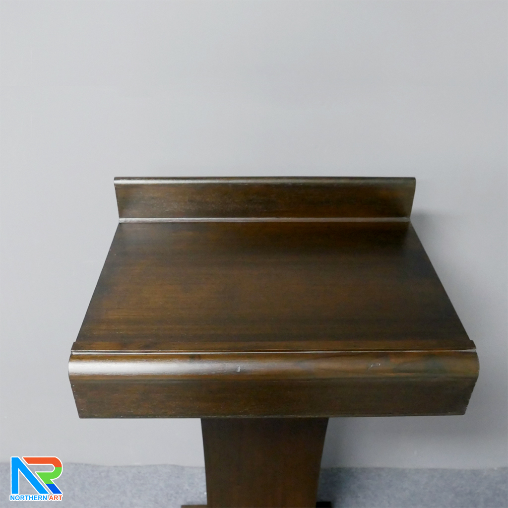 โพเดียมไม้ สีโอ๊ค ทรงโมเดิร์น TOPตรง ขนาด (W)55.5 x (L)42 cm. สูง 111 cm.