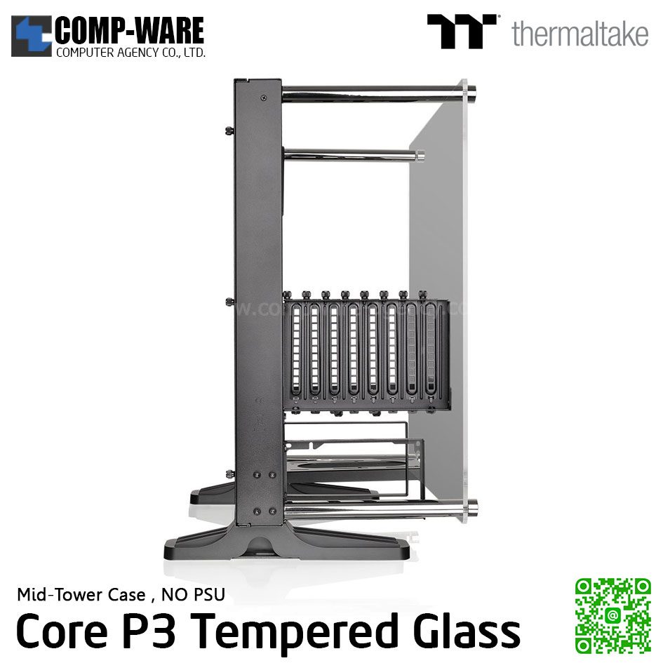 Thermaltake Core P3 TG ,Tempered Glass ATX Open Frame Chassis , No Power - CA-1G4-00M1WN-06
