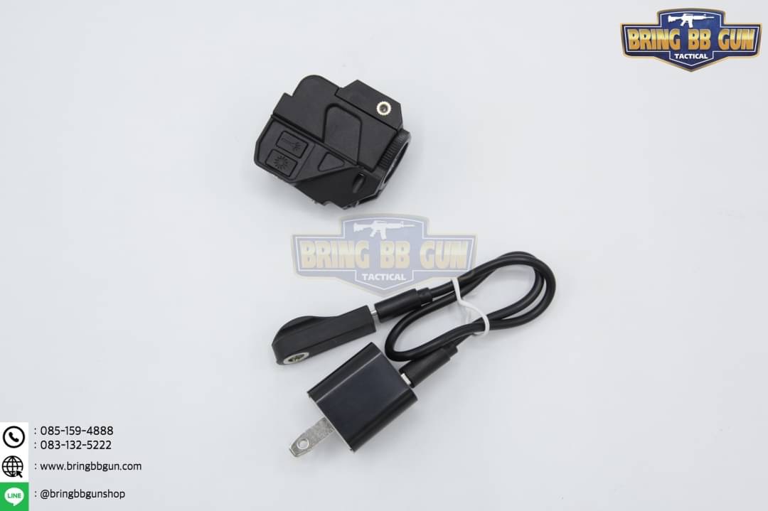 ไฟฉายและเลเซอร์ ติดปืนสั้น รุ่น B103 หัวชาร์จไฟแบบแม่เหล็ก