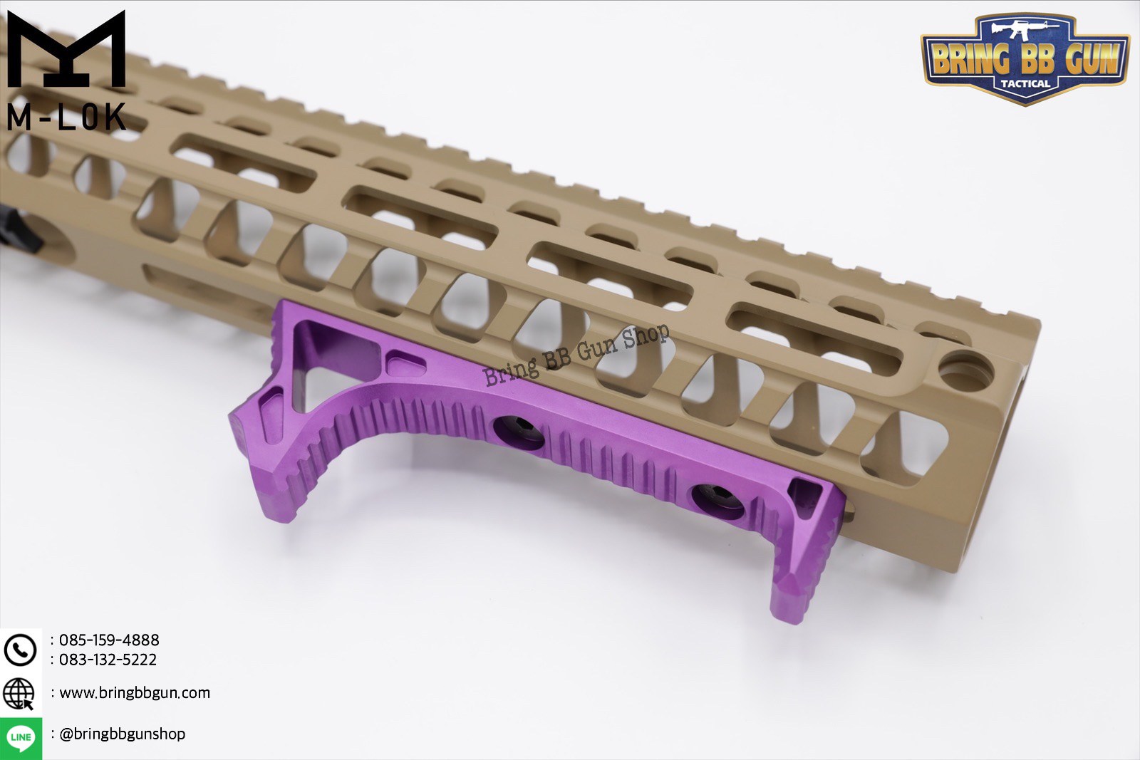 กริ๊ปมือหน้า ยี่ห้อ Castellan รุ่น Curve Foregrip CNC M-Lok (ใช้ได้กับชุดหน้าระบบราง M-Lock เท่านั้น)