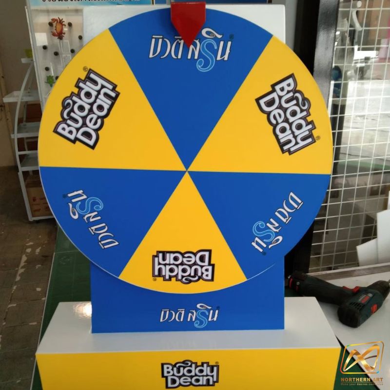 เกมส์วงล้อตั้งโต๊ะ รุ่นเหล็ก ขนาดวงล้อ 40 ซม. (H) 60 cm. มี 2 สี ขาวและดำ