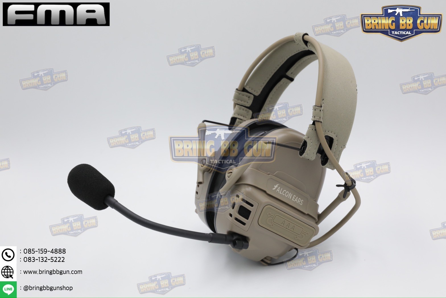 หูฟังสื่อสารตัดเสียงได้ FCS Falcon ยี่ห้อ FMA (FCS Falcon Ears Tactical Communication Headset)