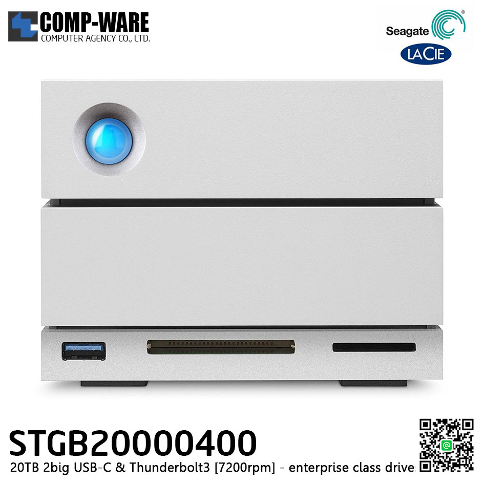 Seagate LaCie 2Big Dock RAID Thunderbolt 3 20TB 7200RPM External Hard Drive STGB20000400 // สั่งซื้อขั้นต่ำ MOQ = 2 unit