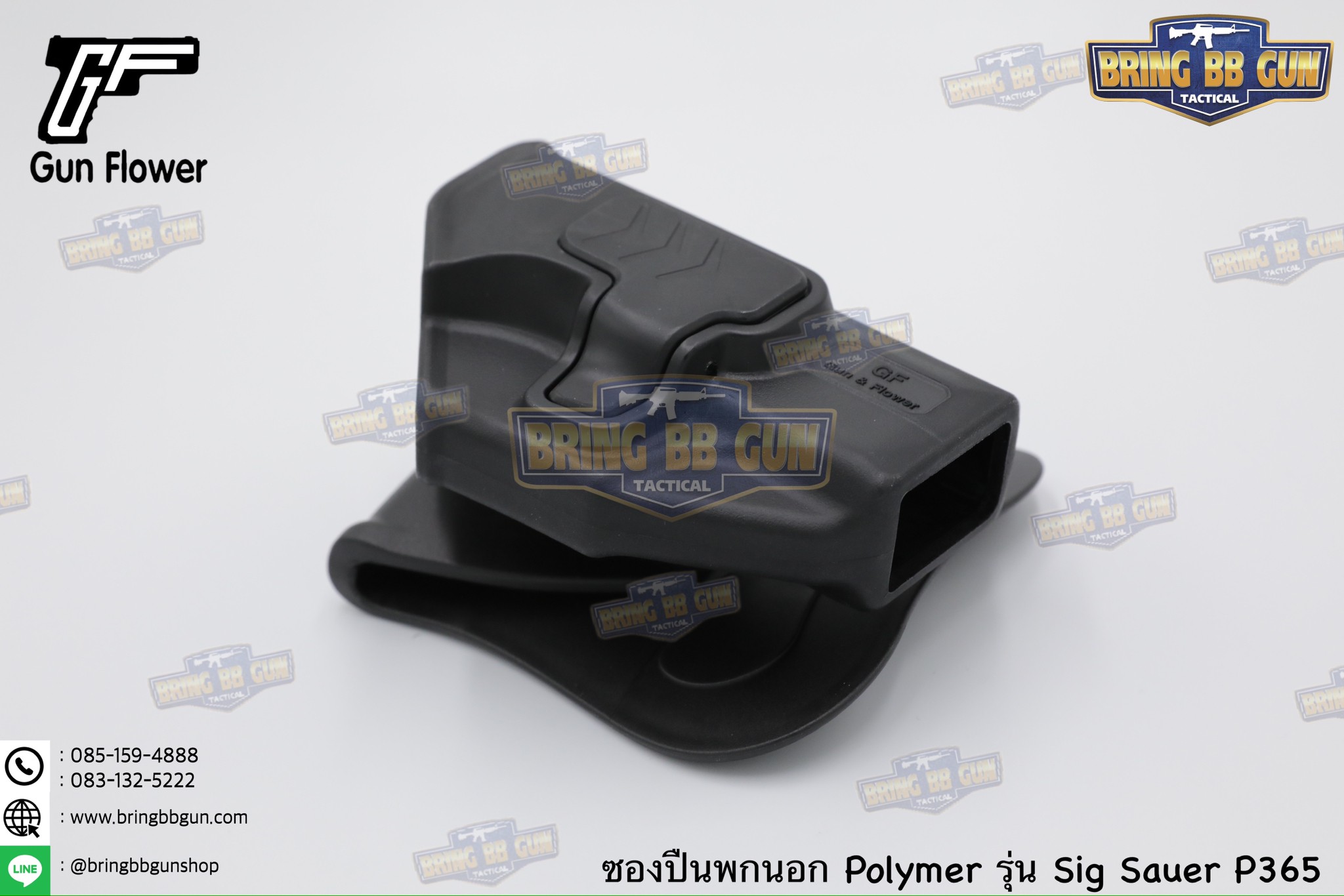 ซองปืนพกนอก Polymer ยี่ห้อ Gun&Flower รุ่น Sig Sauer P365 ผลิตจาก Nylon PA66 แข็งแรง ทนทาน