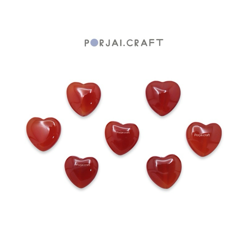 Carnelian Heart Beads ลูกปัดหัวใจคาร์เนเลี่ยน 12mm
