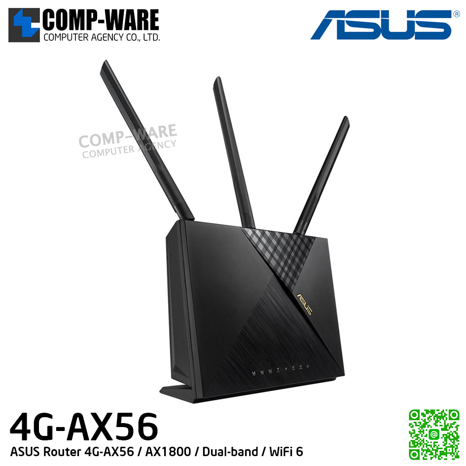 ASUS Router 4G-AX56 / AX1800 / Dual-band / WiFi 6 - 3Y Warranty