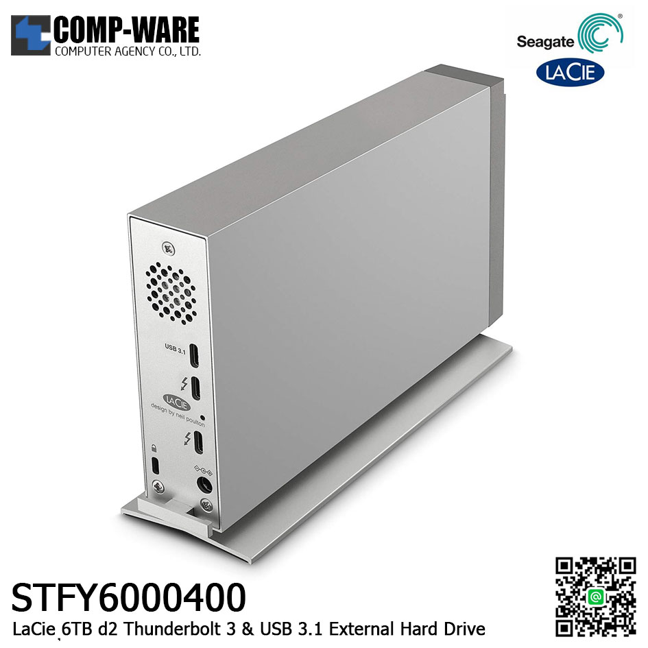 LaCie 6TB d2 Thunderbolt 3 & USB 3.1 External Hard Drive STFY6000400