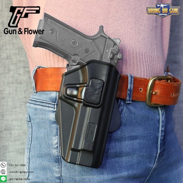 ซองปืนพกนอก Polymer ยี่ห้อ Gun&Flower รุ่น Beretta 92F ผลิตจาก Nylon PA66 แข็งแรง ทนทาน