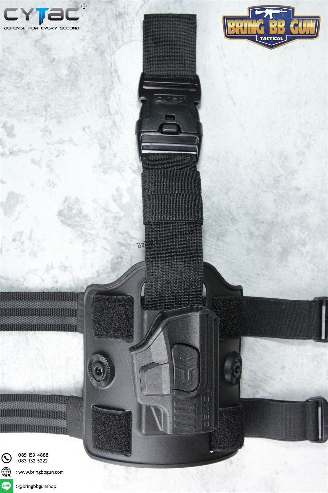 ซองปืนพกนอกปลดนิ้วชี้ Sig Sauer P365 + เพลทรัดต้นขา ยี่ห้อ Cytac (R-Defender G3 Series P365 Holster with Drop Leg Platform)