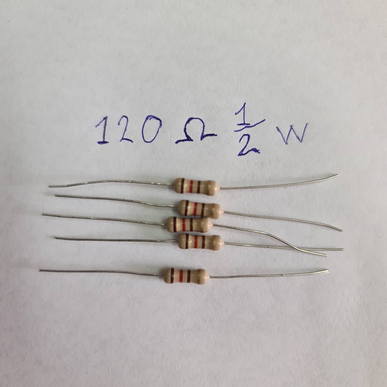 0000666 R 120 Ω 1/2 W อาร์ 120 โอห์ม 120 โอม ตัวต้านทาน รีชีสเตอร์ Resistor 20 ตัว