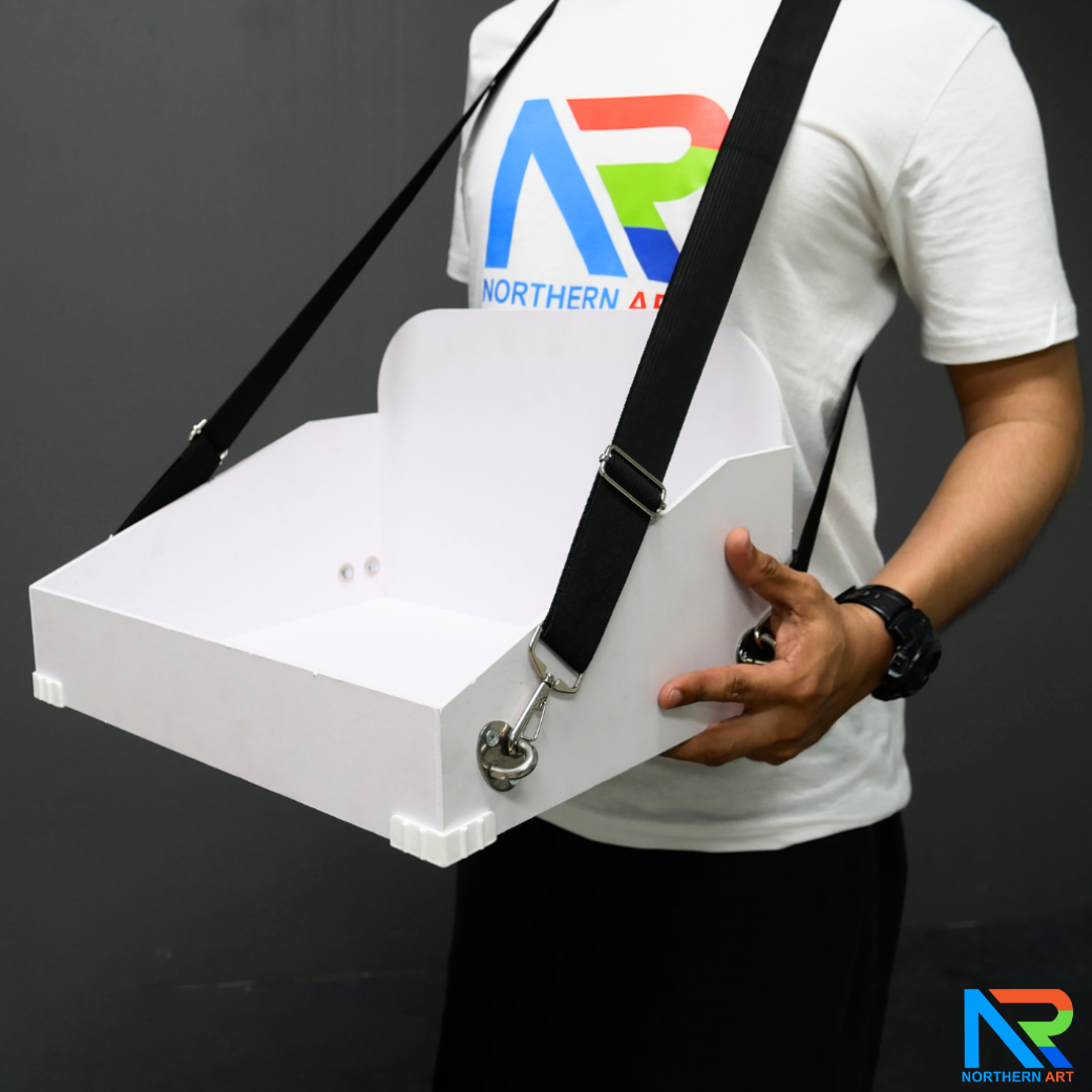 SAMPLING MOBILE TRAY ถาดแจกเคลื่อนที่ ขนาด (W)40 x (D)30 x (H)23 cm. พร้อมสายคล้องคอ