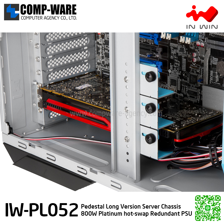 IN-WIN IW-PL052 Pedestal Long Version Server Chassis Tower , 800W Platinum hot-swap Redundant Power Supply (เคสเปล่า+พาวเวอร์ซัพพลาย) รับประกัน 3ปี // MOQ = 10 unit