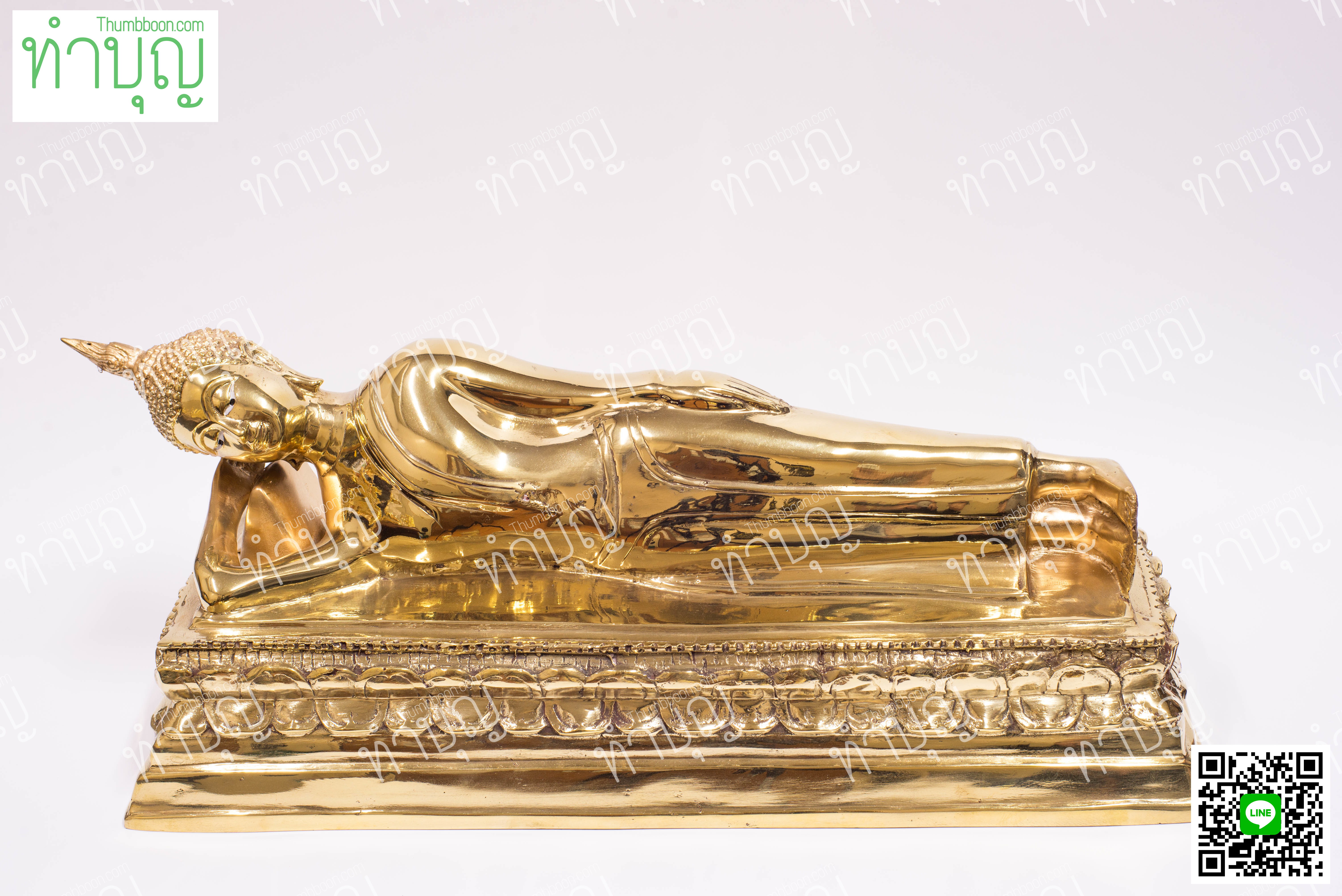 พระประจำวันอังคาร(ปางไสยาสน์) 9" ทองเหลือง