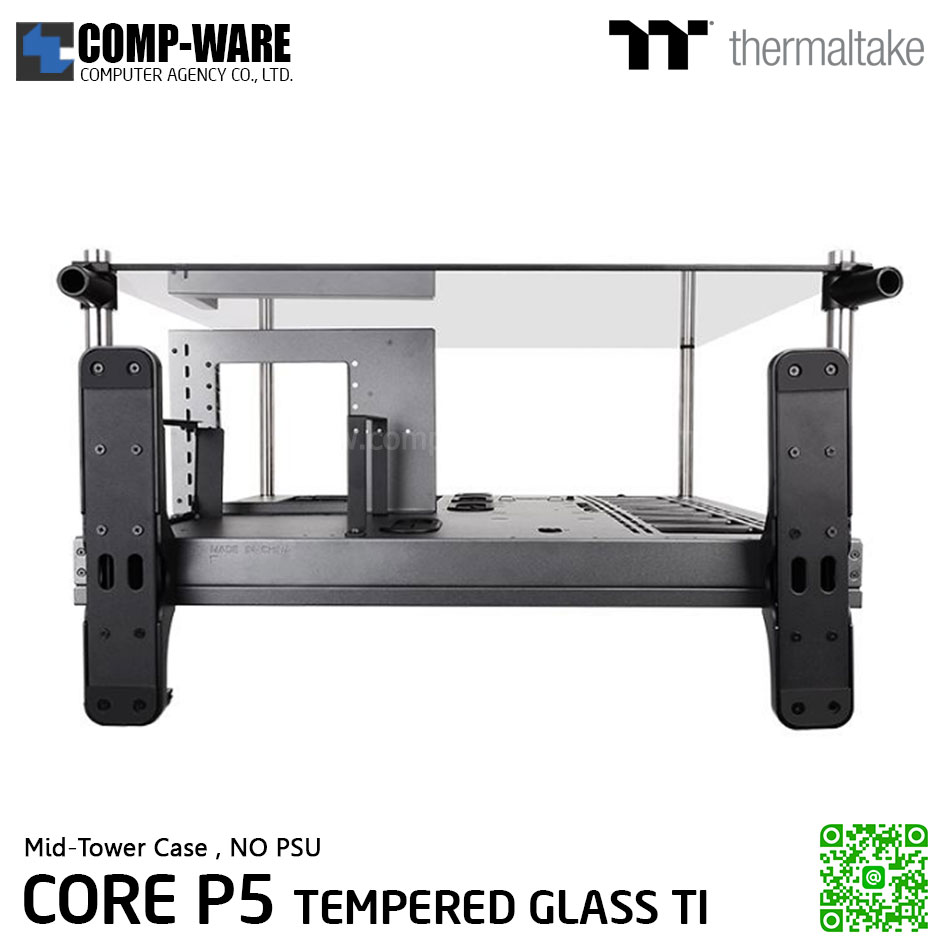 Thermaltake Core P5 TG Ti ,Tempered Glass Titanium Edition ATX Wall Mount Chassis , Space Gray , No Power - CA-1E7-00M9WN-00