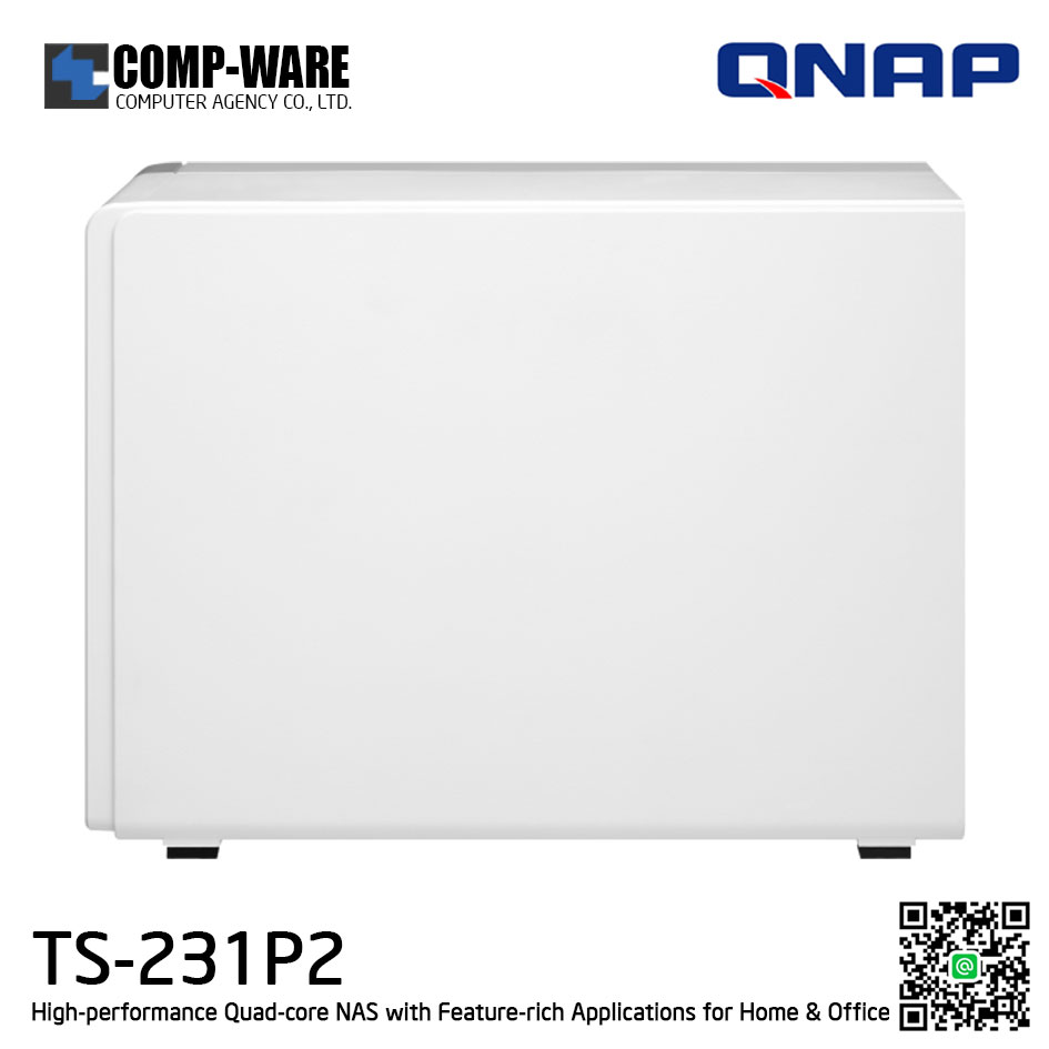 QNAP NAS (2-Bay) TS-231P2 (4GB RAM) High-performance Quad-core NAS with Feature-rich Applications for Home & Office