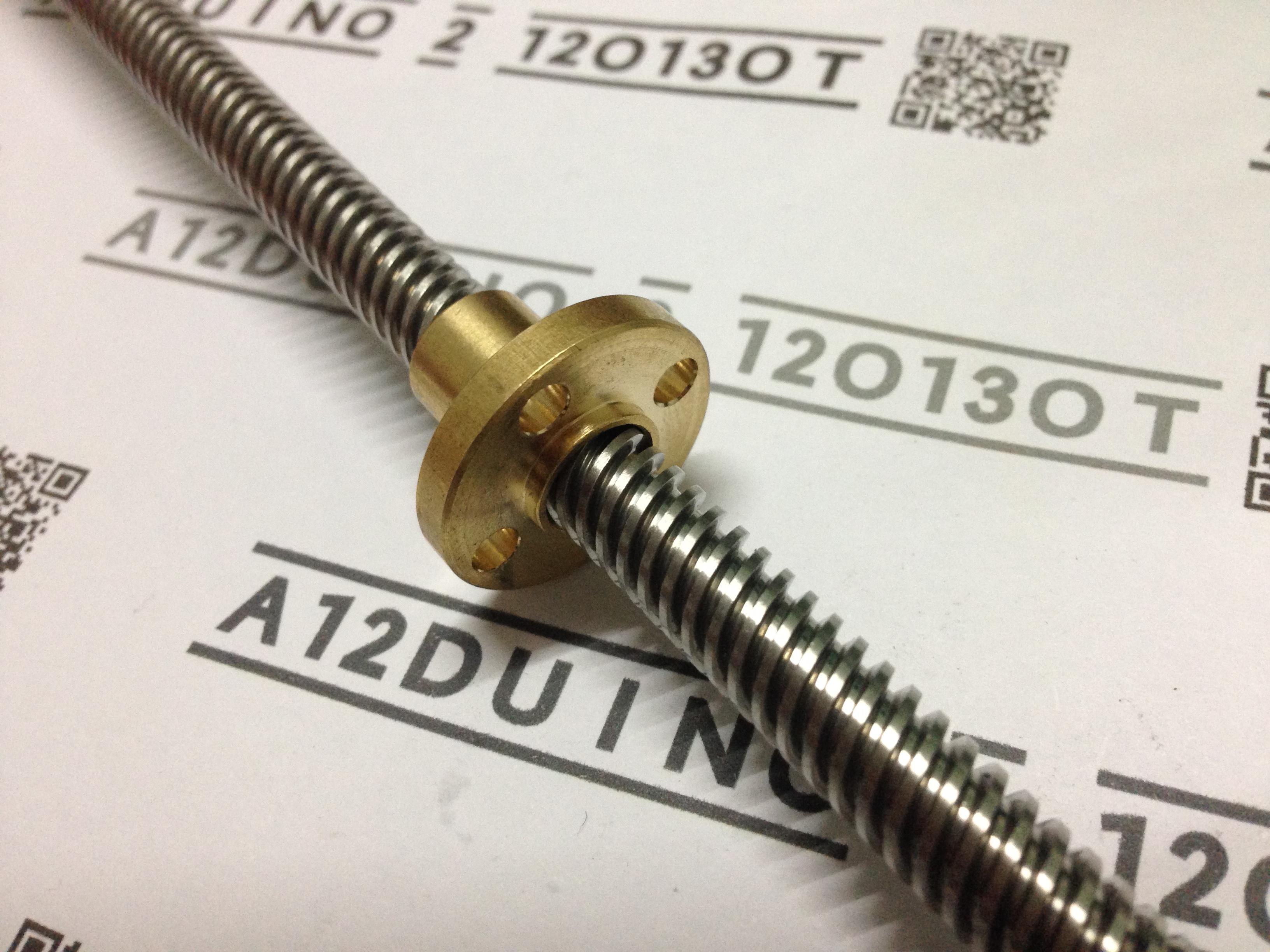 Lead Screw D = 8mm Length 300mm and Copper Nut (Pitch=2mm, Lead=8mm)