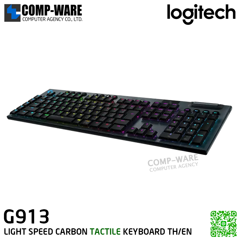 Logitech G913 LIGHT SPEED CARBON TACTILE KEYBOARD (TH/EN) - 2Y Warranty - 920-008914