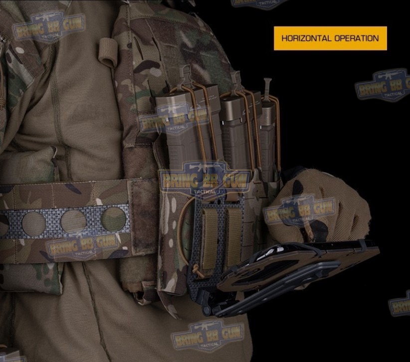 Tactical Rotating Phone Holder เคสโทรศัพท์ติดเสื้อเวส แบบปรับองศาได้ (Folded Navigation Board) (Tactical MOLLE Phone Holder) (Navboard Fliplite Chest Smartphone Mount)