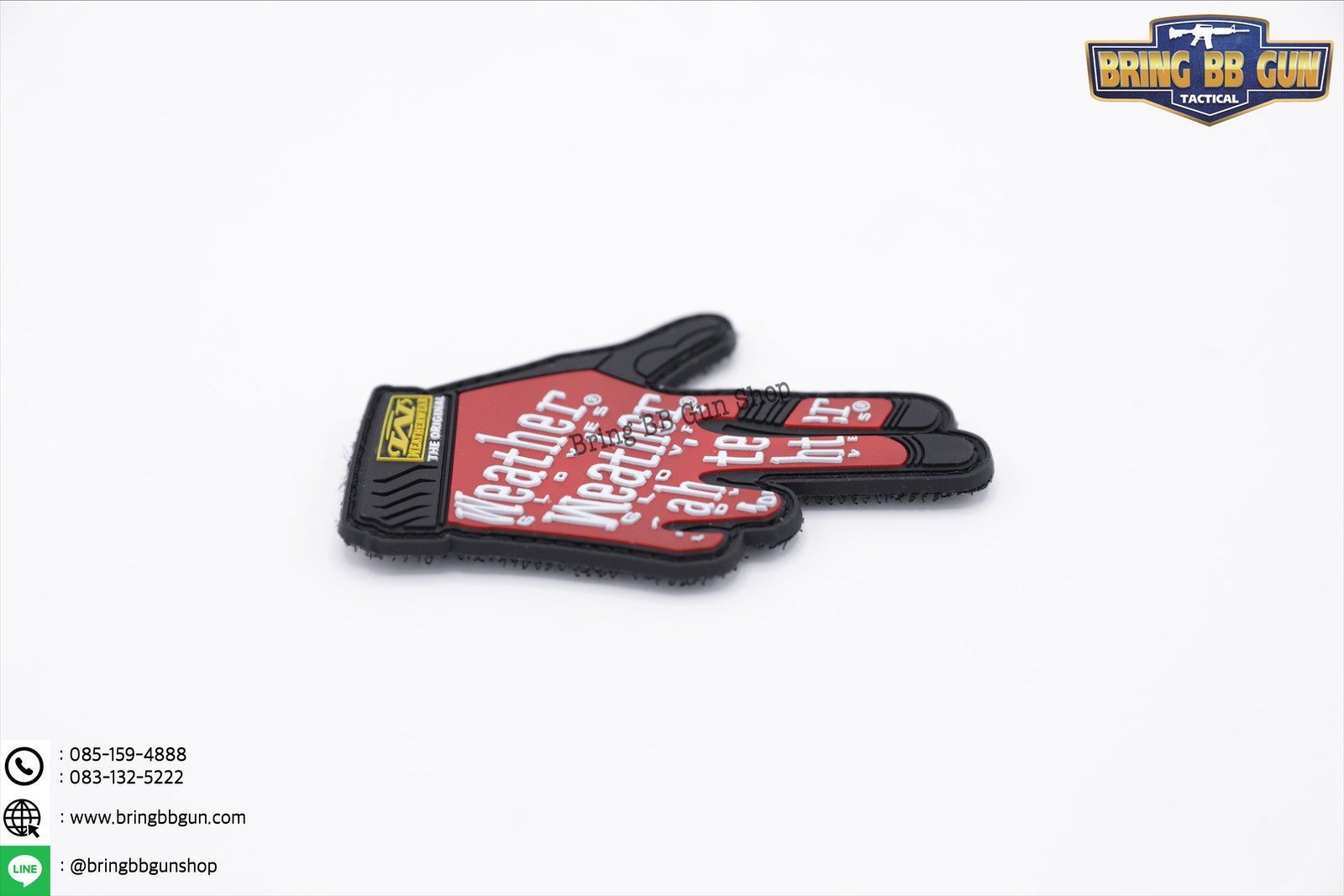 Patches (ด้านหลังมีตีนตุ๊กแก) ลาย ถุงมือทำท่ารูปปืน (Weather Gloves)