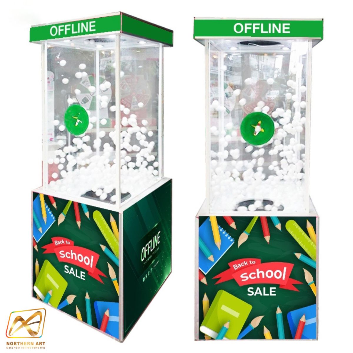 เกมส์ตู้ลม ตู้ลมจับรางวัล (W)70 x (L)70 X (H)185 cm. พร้อมงานพิมพ์ ไม่รวมลุกบอลโฟม