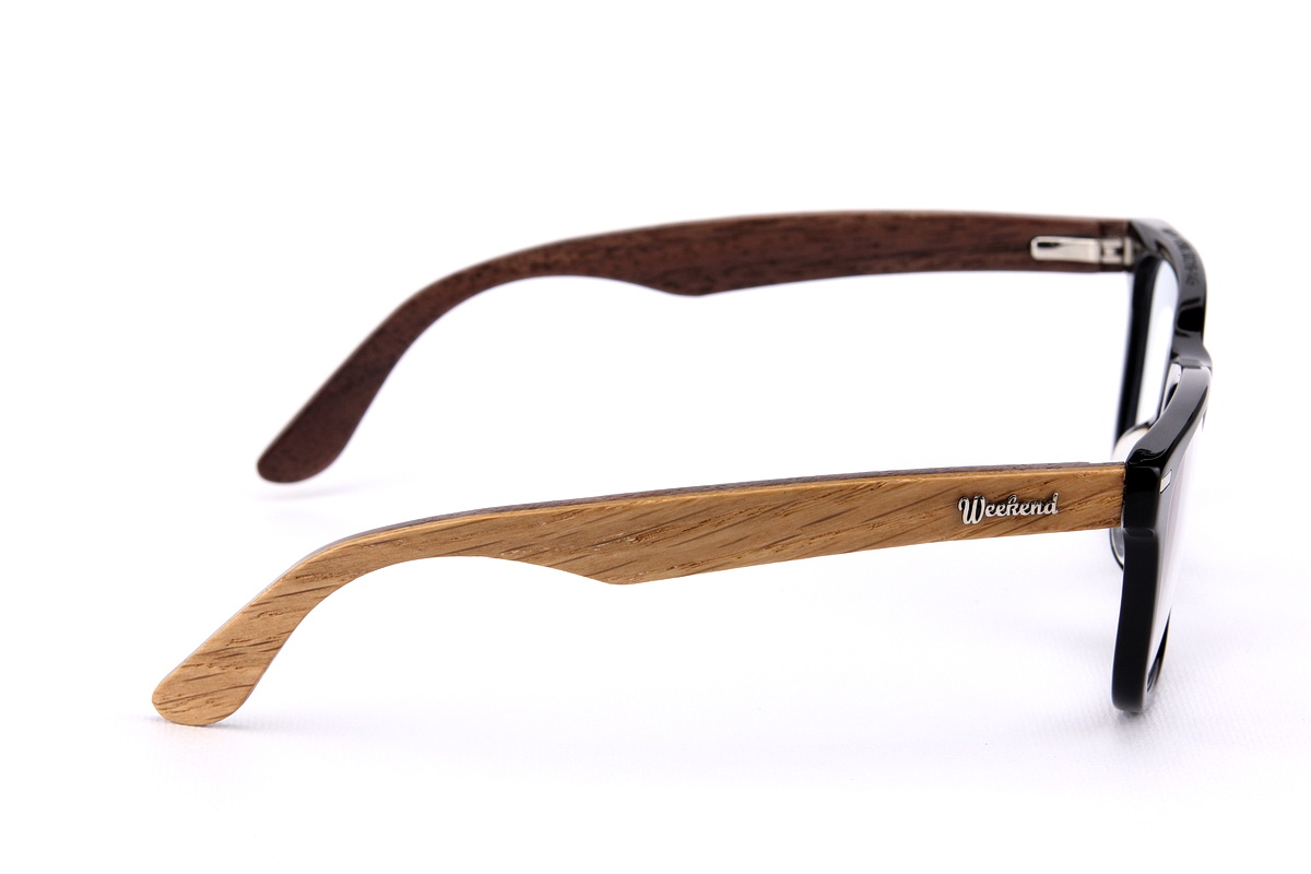 กรอบแว่นสายตาขาไม้ Weekend Duet Collection New York Black (Light)