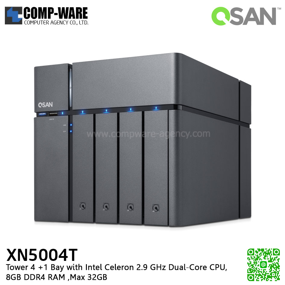 QSAN (4+1 Bays) XCubeNAS XN5004T (8GB RAM) Tower NAS Storage , No HDD