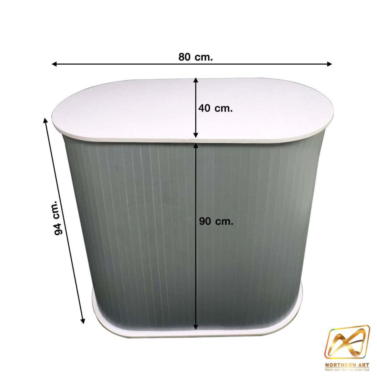 เคาน์เตอร์ออกบูธ ตรงมน TOP สีขาว ขนาด(W)80 x (D)40 x (H)93 cm. ถอดประกอบได้ เคลื่อนย้ายสะดวก