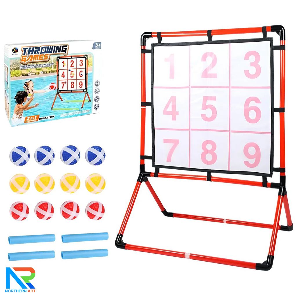 เกมส์ปาบอล ขนาด (W)68 x (H)95 cm. พร้อมลูกบอล 12 ลูก ถอดประกอบได้ เคลื่อนย้ายสะดวก เล่นสนุกทุกเพศทุกวัย ช่วยฝึกสมาธิและความแม่นยำ