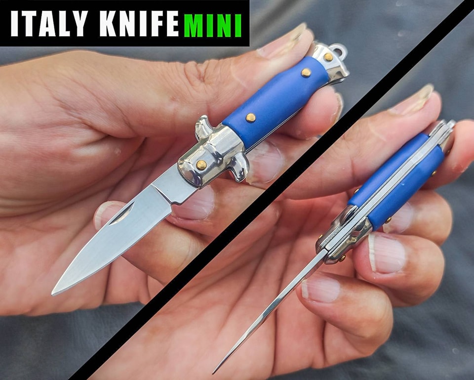 มีดพับ MINI ITALY KNIFE 🌹 มีดพับไซส์ขนาดพกซ่อน สามารถคล้องเป็นพวงกุญแจได้ เพราะมีห่วงแถมมาให้ ไว้ใช้คล้องกับอุปกรณ์ต่างๆ ที่คุณอยากจะคล้อง เช่นพวงกุญแจ กระเป๋า เป็นต้น ตัวมีดออกแบบมาตามแบบสไตล์มีดอิตาลี ด้ามจับหลากสีสัน แข็งแรงด้วยการยึดด้วยหมุดทอ
