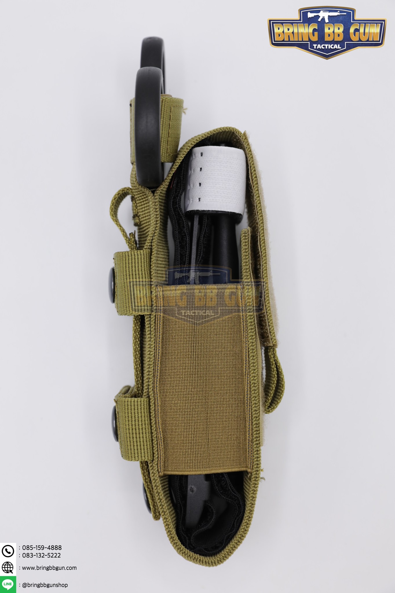 เพ้าผ้าใส่สายห้ามเลือด และ กรรไกรสนาม (ซองผ้าใส่สายรัดห้ามเลือด)