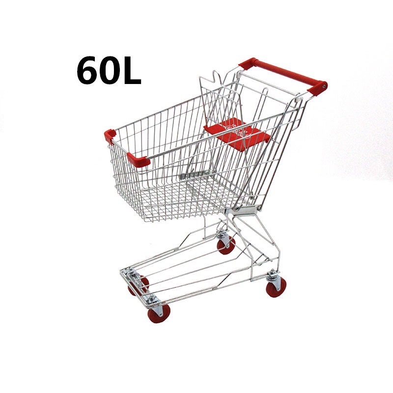 ส่งฟรี รถเข็นช็อปปิ้ง 60 ลิตร🛒มีที่วางด้านล่าง🛒 รถเข็นซุปเปอร์มาร์เก็ต ล้อPUไม่ทำพื้นเป็นรอย