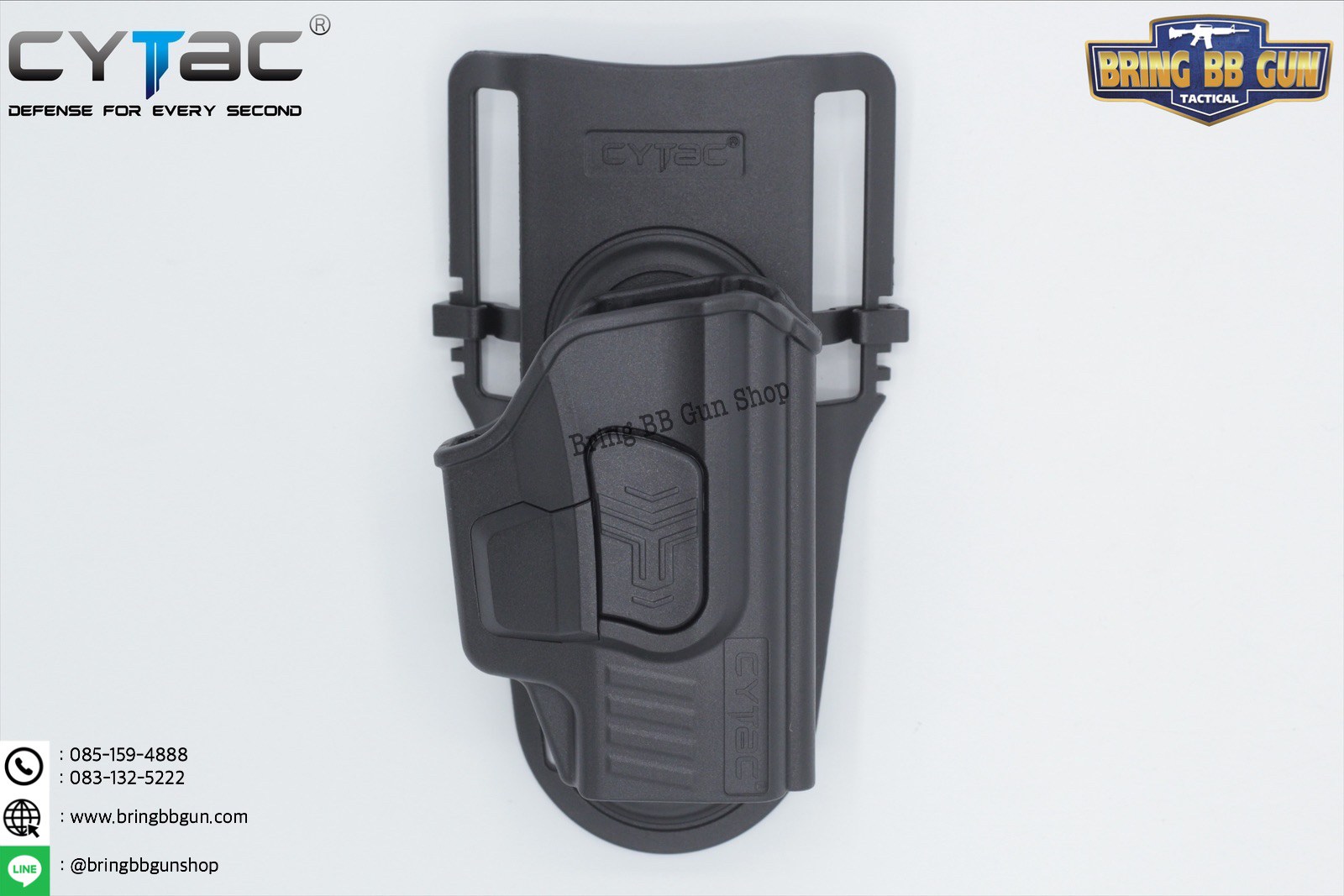 ซองปืนพกนอกปลดนิ้วชี้ Sig Sauer P365 + เพลทโหลดต่ำ ยี่ห้อ Cytac (R-Defender G3 Series P365 Holster with Low Ride Belt Loop)