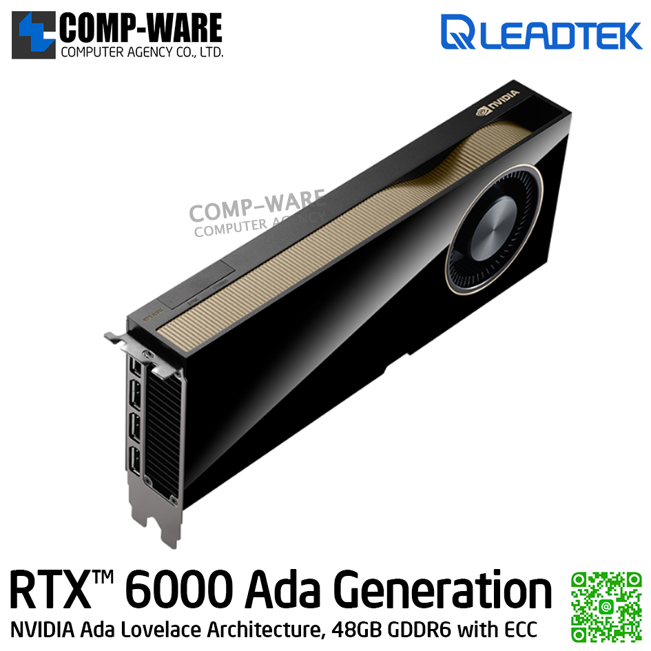 Leadtek NVIDIA RTX 6000 Ada Generation (48GB GDDR6 Memory with ECC) Workstation Graphics Card / 3Y Warranty