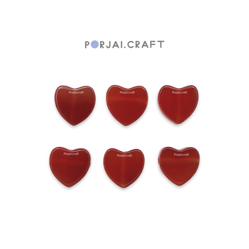 Carnelian Heart Beads ลูกปัดหัวใจคาร์เนเลี่ยน 10mm