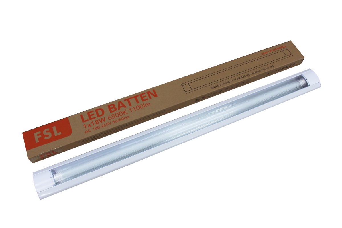 โคมไฟสกาล่า หน้าเรียบ FSL-BATTEN-1x18W แสงขาวและแสงวอร์มไวท์