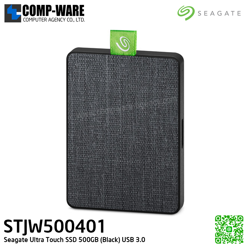 Seagate Ultra Touch SSD 500GB (Black) USB 3.0 Speed Up to 400MB/s **เนื้อสัมผัสเป็นผ้า** สามารถโอนถ่ายข้อมูลผ่านโทรศัพท์มือถือ Android (OTG) STJW500401