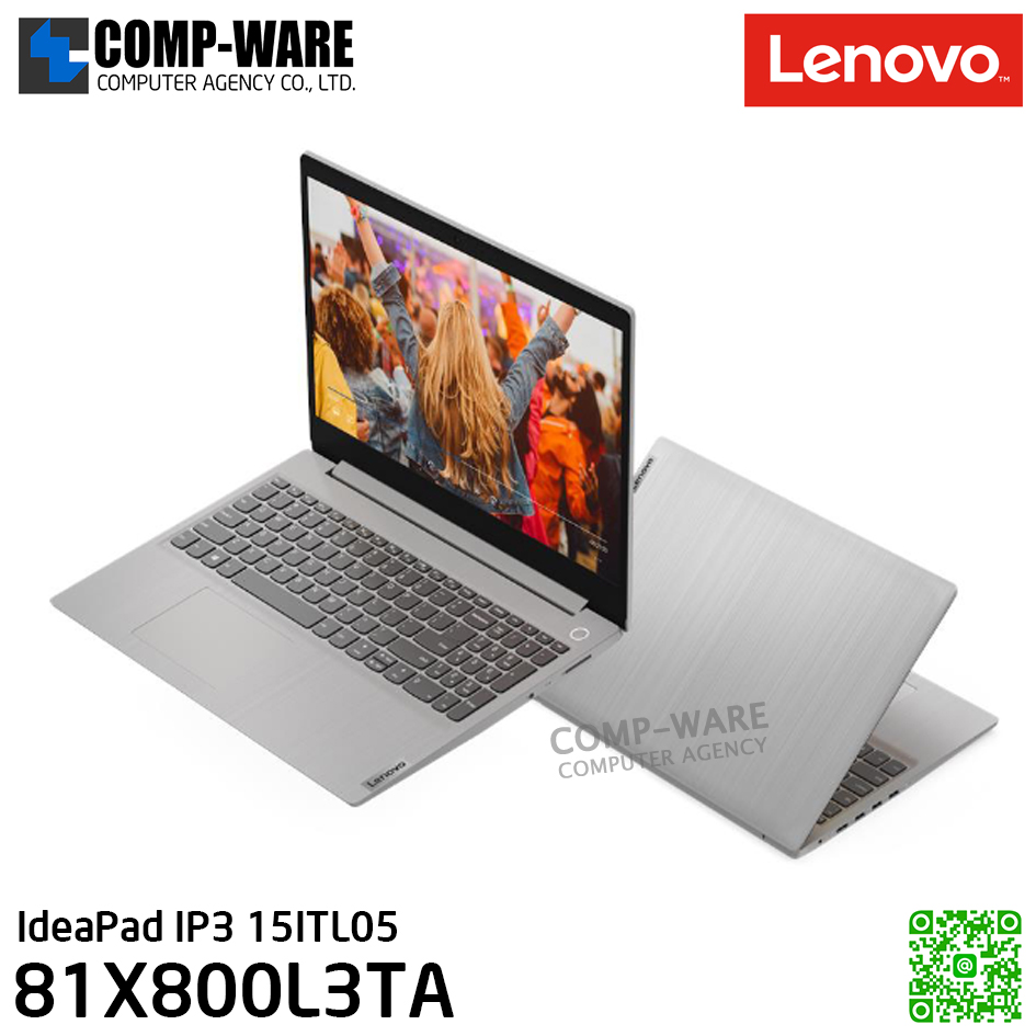 Lenovo Ideapad IP3 15ITL05 (81X800L3TA) / Intel Core i5-1135G7 / 8GB (2X4GB DDR4) / 512GB M.2 SSD / INTEGRATED GRAPHICS / 15.6" FHD (1920x1080) / Windows 11 Home + Office / 2Y Warranty