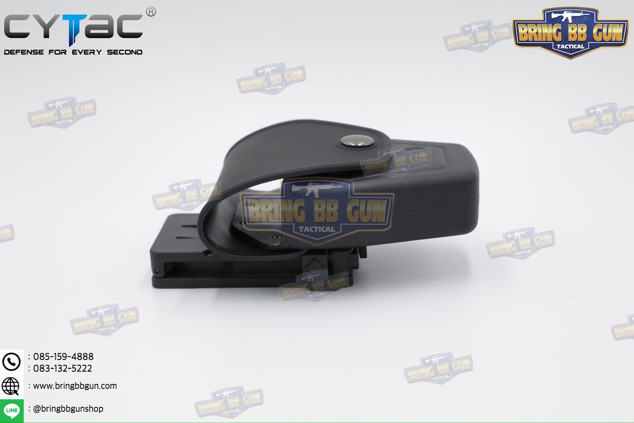 ซองกุญแจมือ รุ่นบานพับ (มีฝาปิด เพลทร้อยเข็มขัด) ยี่ห้อ Cytac (Handcuff Pouch with Lid) + กูญแจมือบานพับ