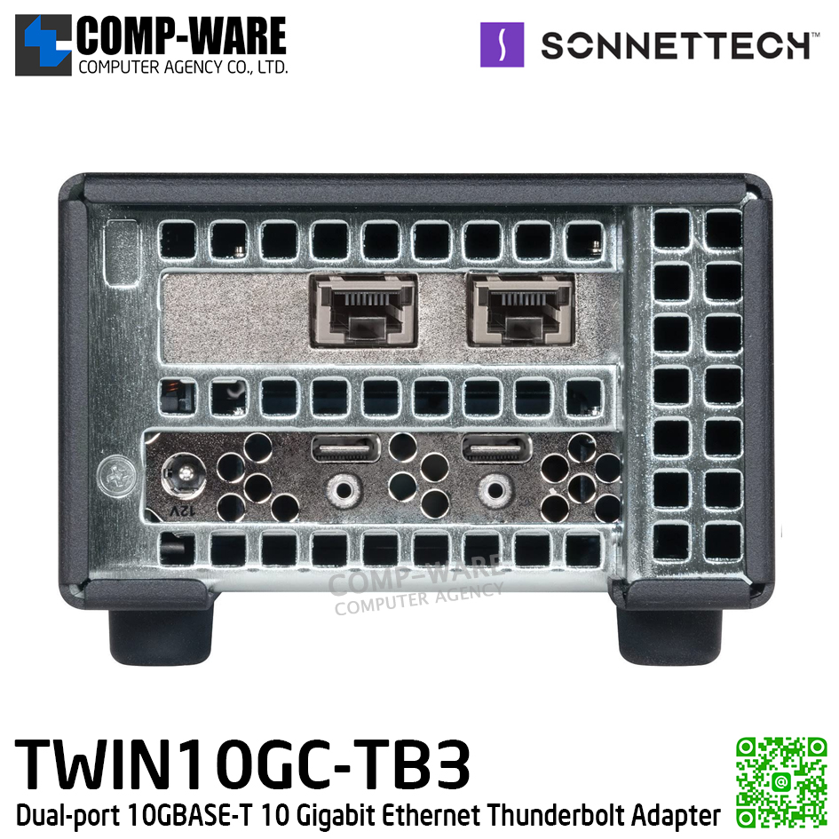 Sonnet Twin10G [TWIN10GC-TB3] Dual-port 10GBASE-T 10 Gigabit Ethernet Thunderbolt Adapter รับประกัน 1 ปี