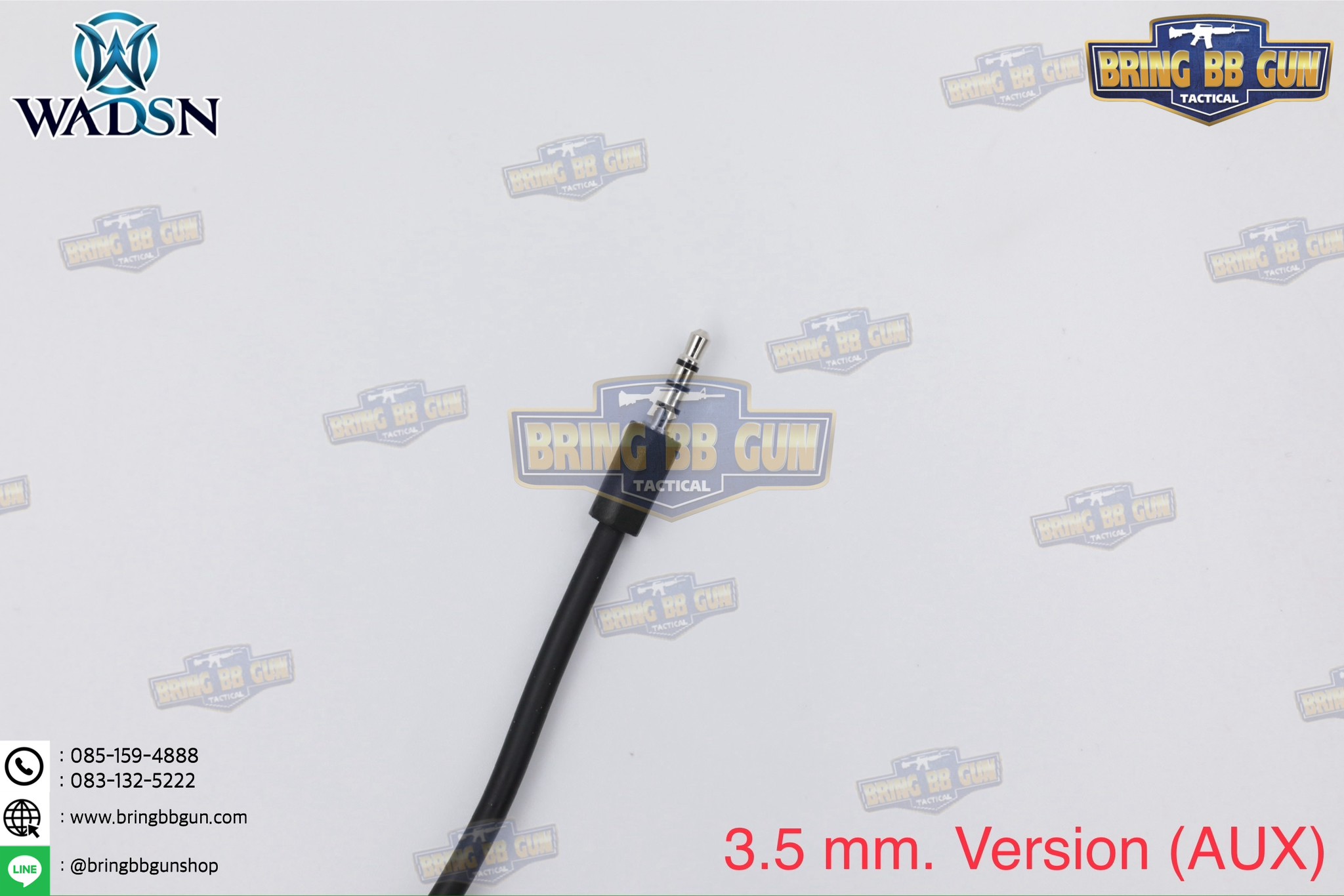 สาย PTT ทรง TCI Tactical ยี่ห้อ WADSN (สาย Push to Talk) (สาย PTT ทรง TCI Tactical) (Tactical PTT (Press-to-Talk) for High-Impedance Headsets) (PTT Military Standard Version)