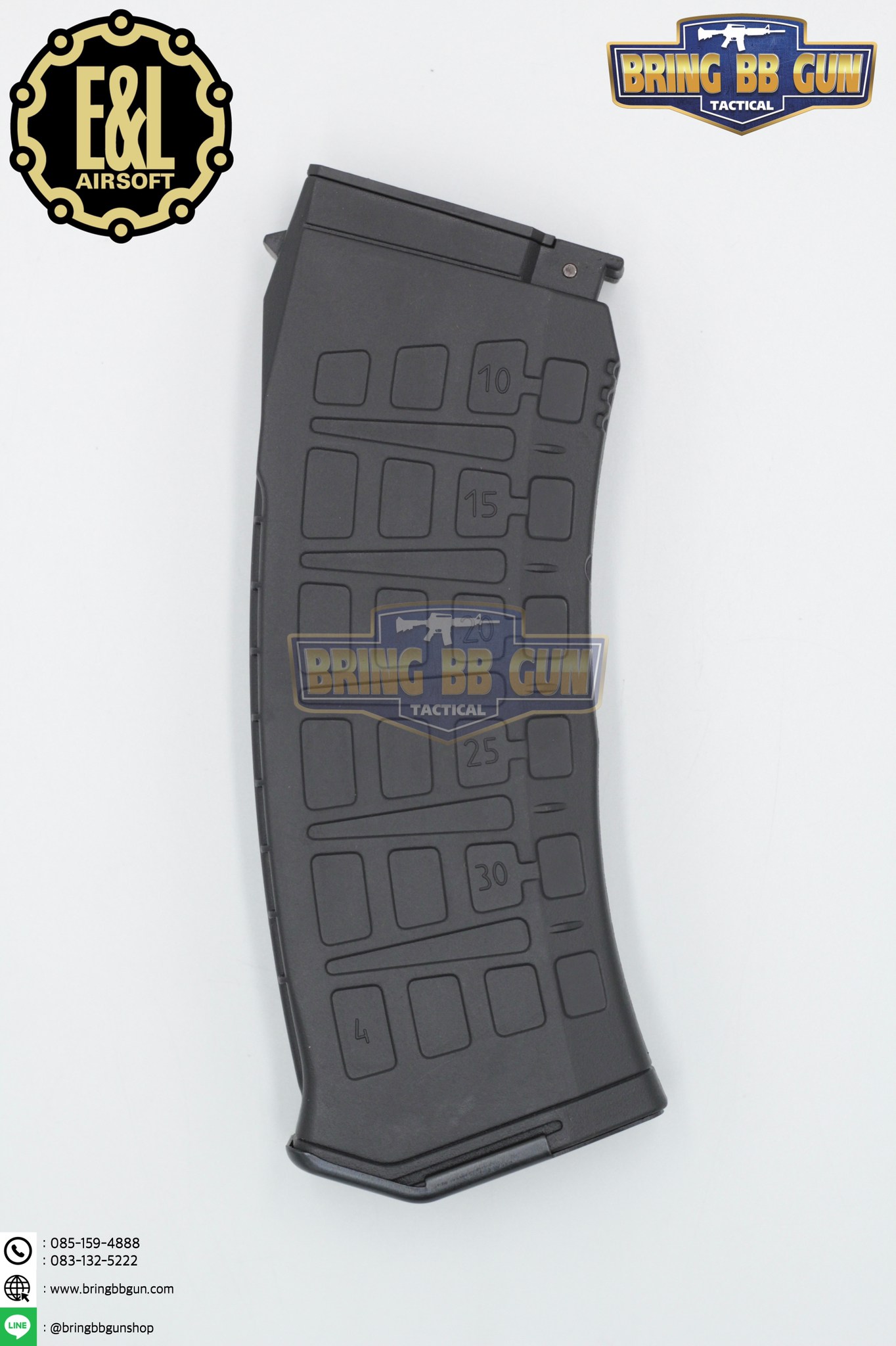 แม็กกาซีน DMAG AK12 ยี่ห้อ E&L แบบstand(ไม่ต้องปั่น) ทรง บอดี้พลาสติก (AK Mid-cap magazine)