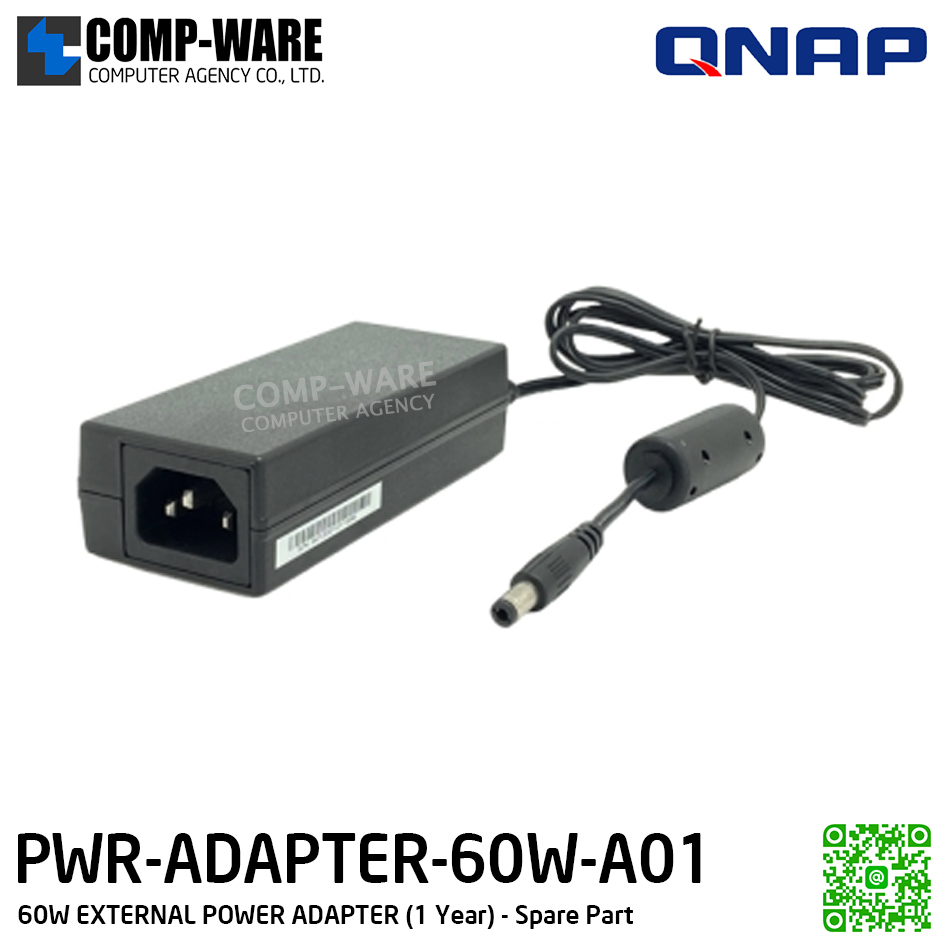 QNAP PWR-ADAPTER-60W-A01 60W EXTERNAL POWER ADAPTER (1 Year) - Spare Part