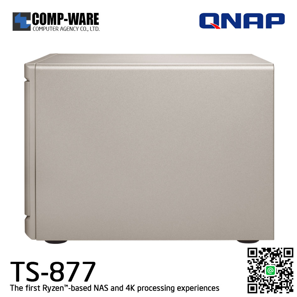 QNAP NAS 8-Bay (6+2) TS-877 (8GB DDR4 RAM up to 64GB) AMD Ryzen5 1600 6C/12T TS-877-1600-8G, No HDD