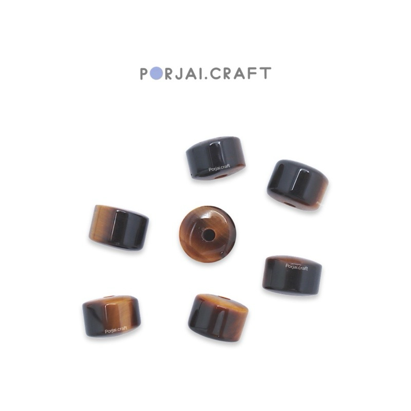 Yellow Tiger’s Cylinder Beads ลูกปัดไทเกอร์อาย 10mm