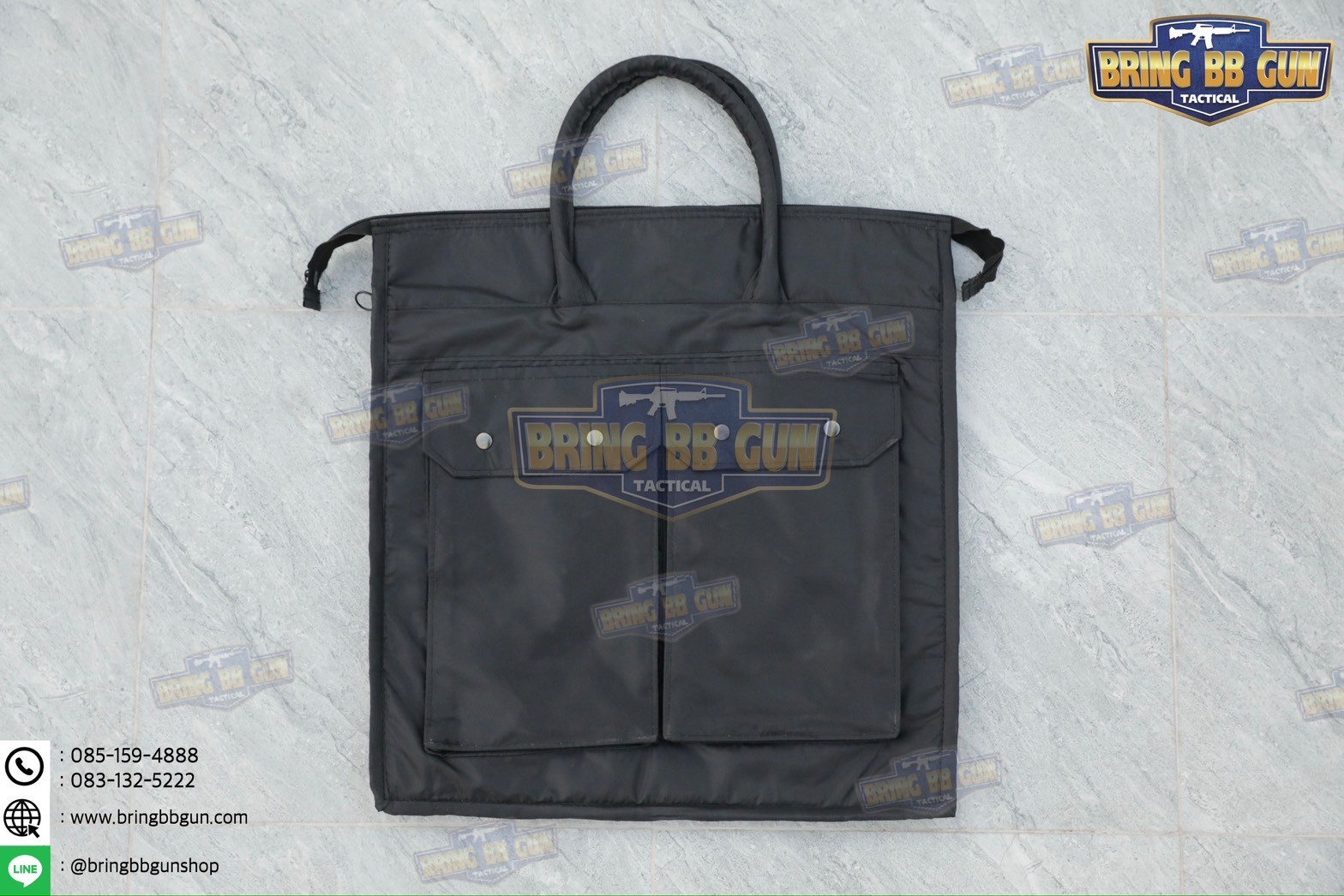 กระเป๋าถือทหาร (แบบซิปรอบ) กระเป๋าอเนกประสงค์ (ขยายข้างได้)