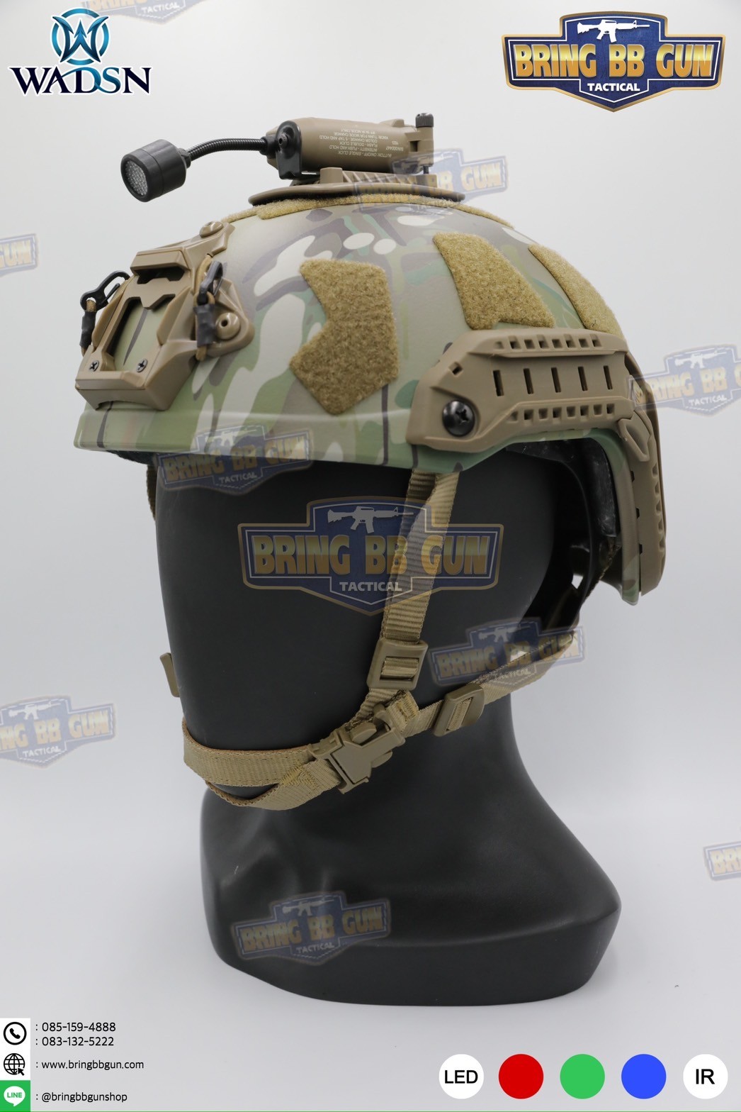 ไฟฉายติดหมวก Sidewinder Stalk ยี่ห้อ WADSN (Military Helmet Light System with Flexible Stalk) (ไฟฉายติดหมวกทรงStreamlight)