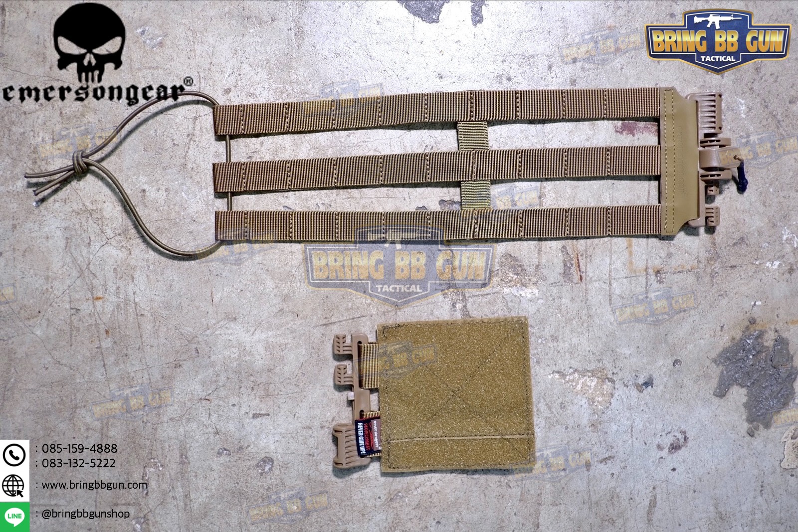 ชุดเซ็ตปลดเสื้อเกราะไว (ชุดสายโอบ-ปลดไว) ยี่ห้อ Emerson (Vest single point quick release Mesh Cummerbund) (Quick Release Cummerbund Set)