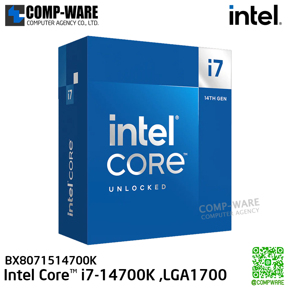 CPU BX8071514700K Intel® Core™ i7-14700K Desktop Processor, 20-cores (8 P-cores + 12 E-cores) up to 5.6 GHz, Intel® UHD Graphics 770, (LGA1700) - 3Y Warranty